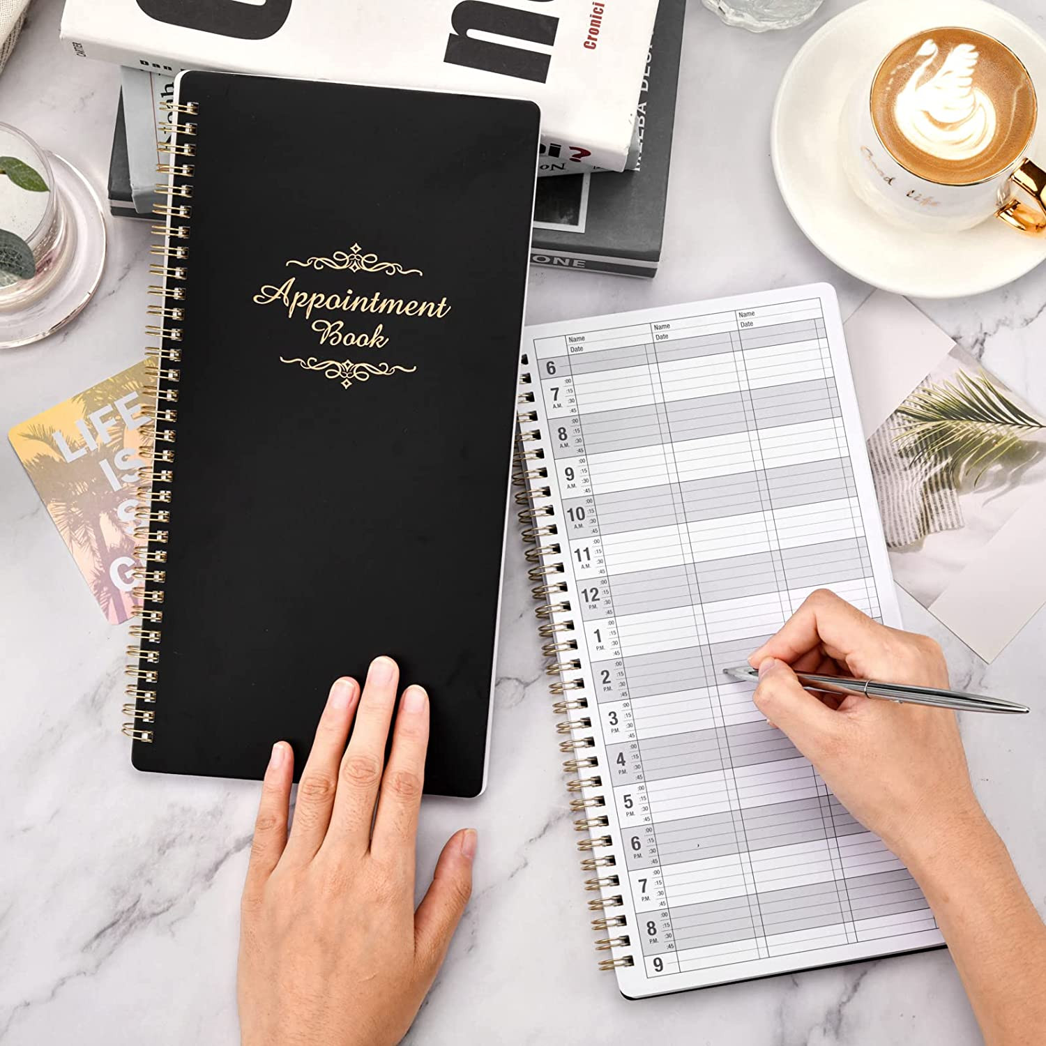 3 Column Appointment Book – Daily and Hourly Schedule Book with 200 Pages