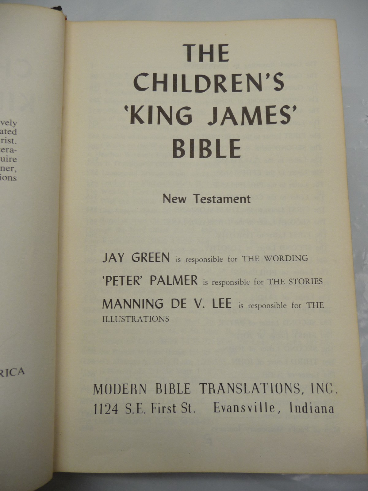 The Children’s King James Bible New Testament 1960 Modern Translation