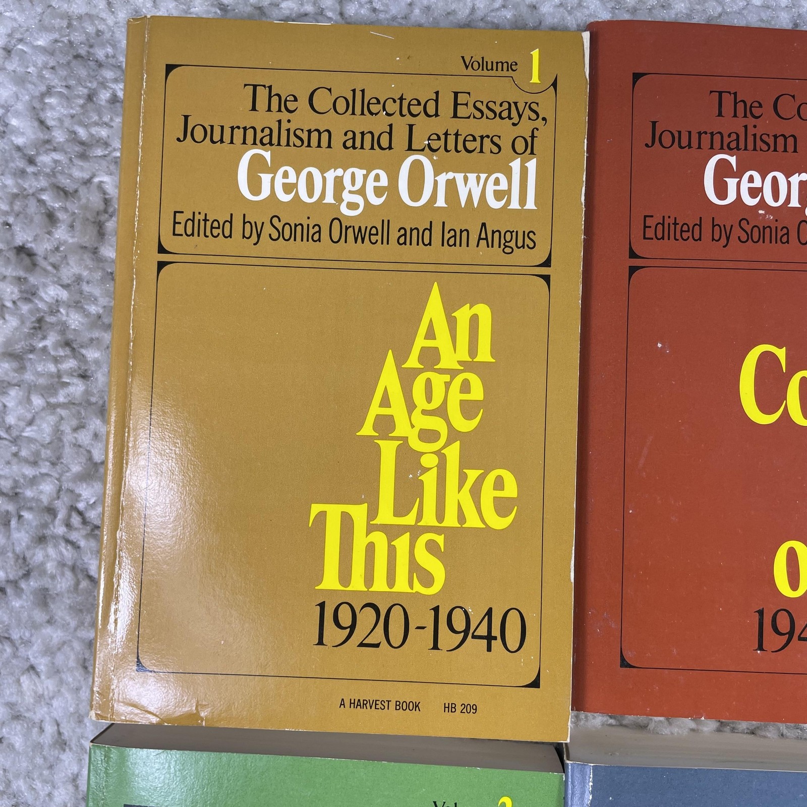 Vintage George Orwell Collected Essays Journalism Letters 4 PB Box Set Harvest