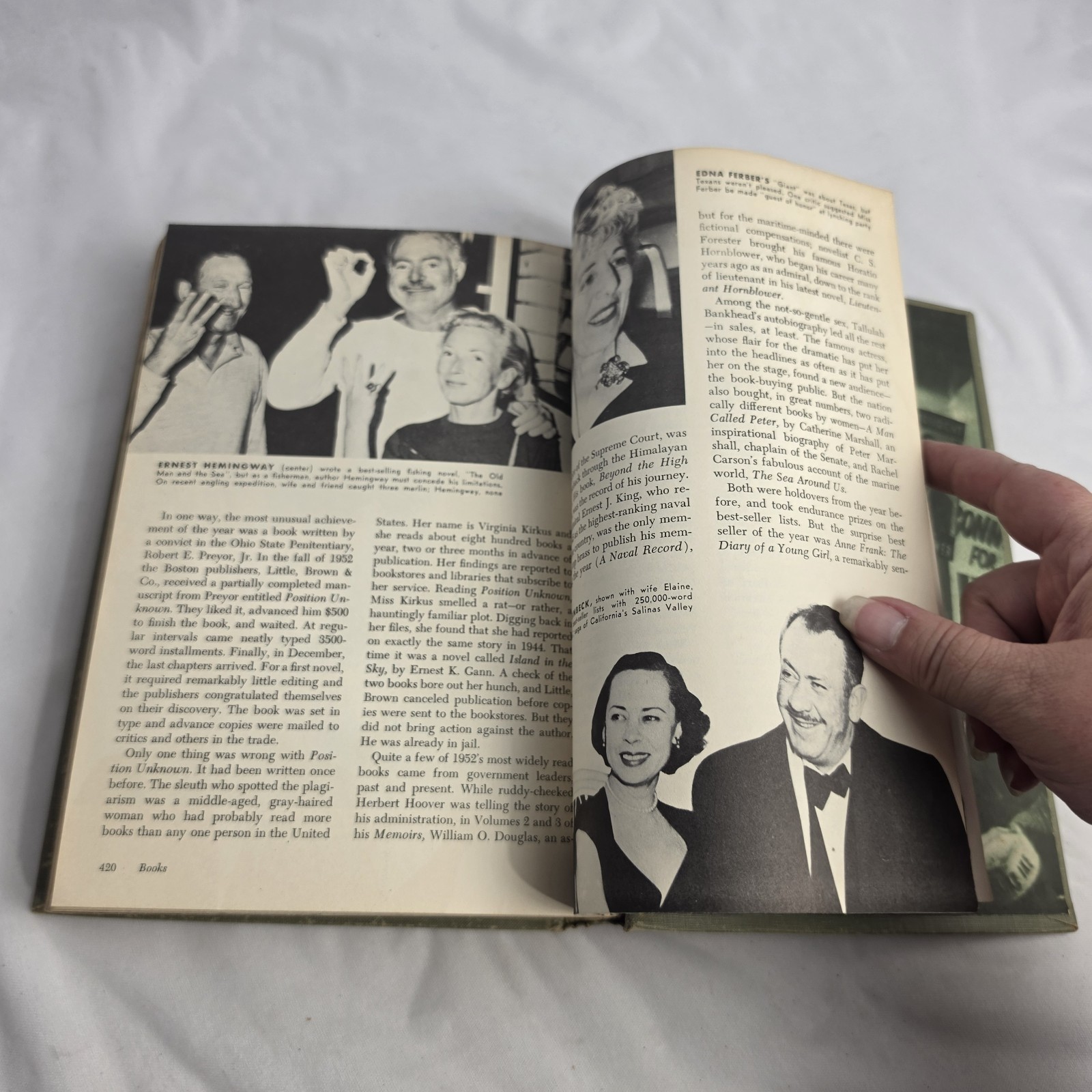 The Unicorn Book Of 1952 Outstanding Events of the Year By Joseph Morse 1953