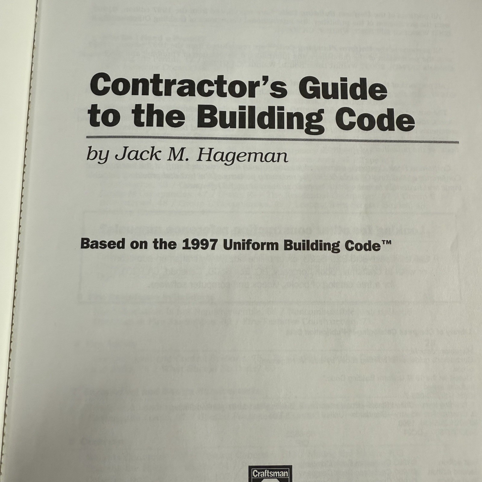 Contractor’s Guide to the Building Code: Based on the 1997 Uniform Building Code