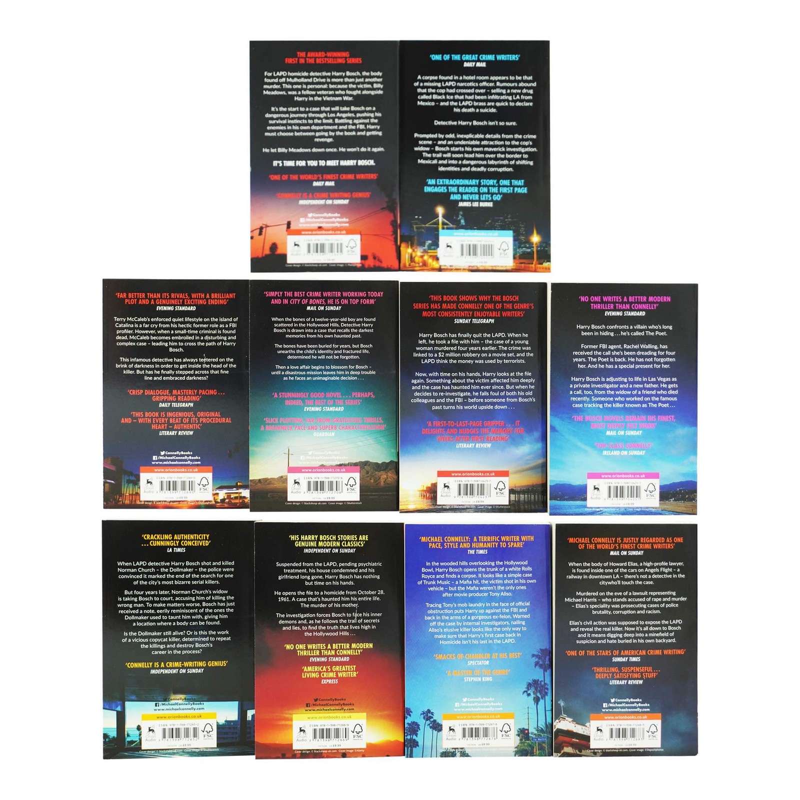 Harry Bosch by Michael Connelly: Books 1-10 Collection Set – Fiction – Paperback