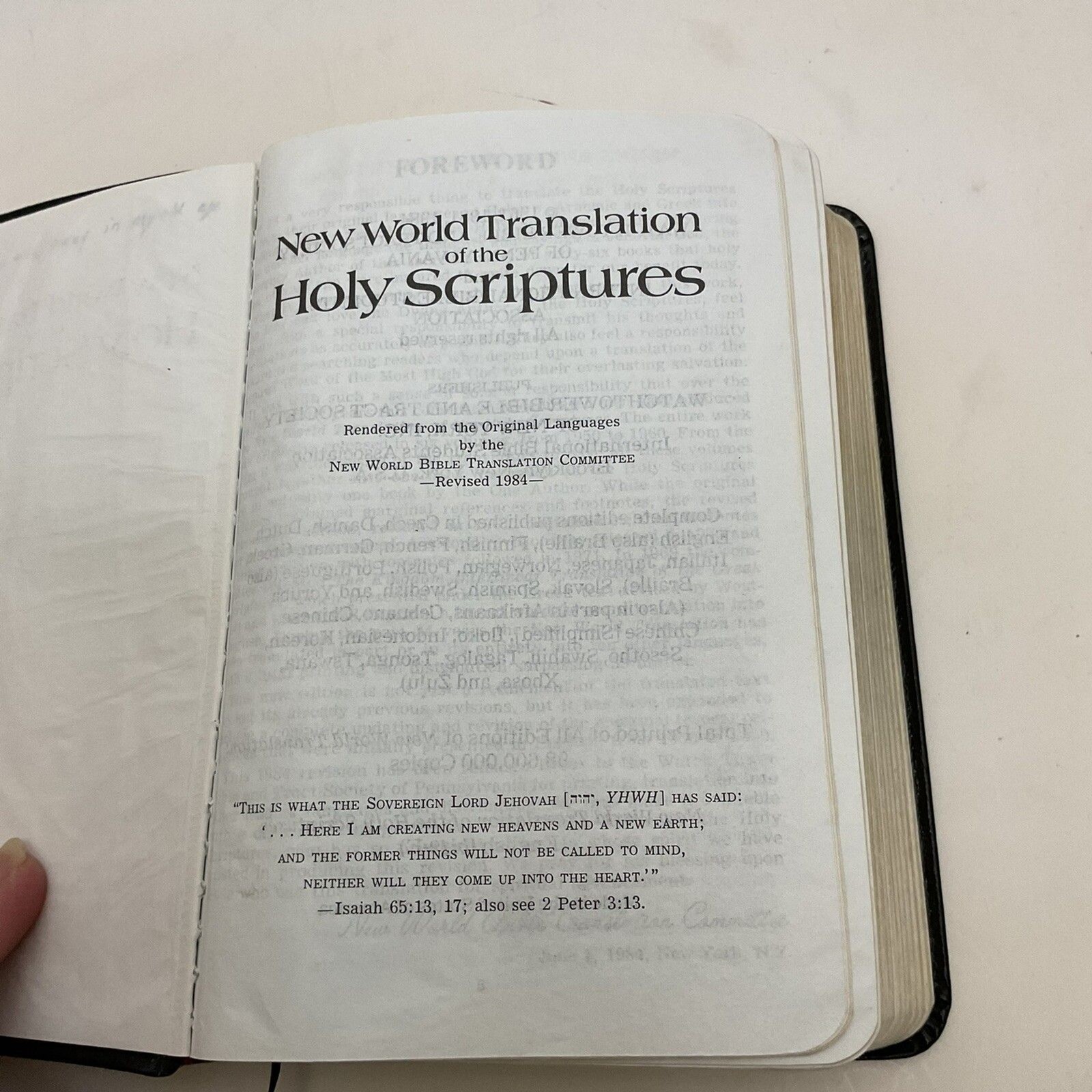 Faux Leather Bound New World Translation Of Holy Transcripts 1984 ribbon 7 By 5