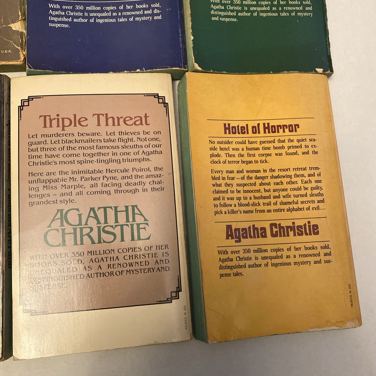 Lot of 8 AGATHA CHRISTIE Mysteries Paperback