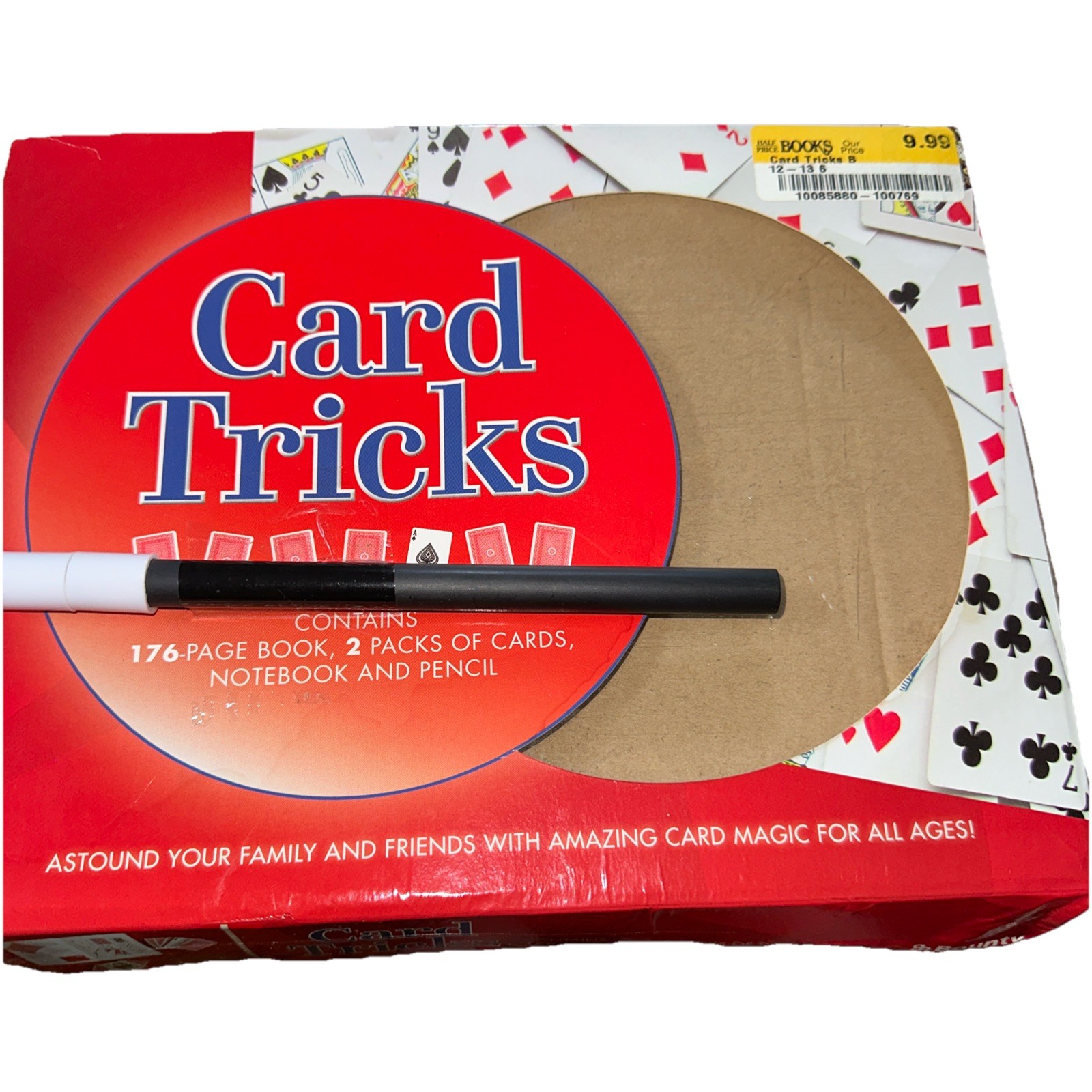 Pre-owned Card Stick Set W/ 1 Pack Cards, Two Books And Pencil. One Magic Wand