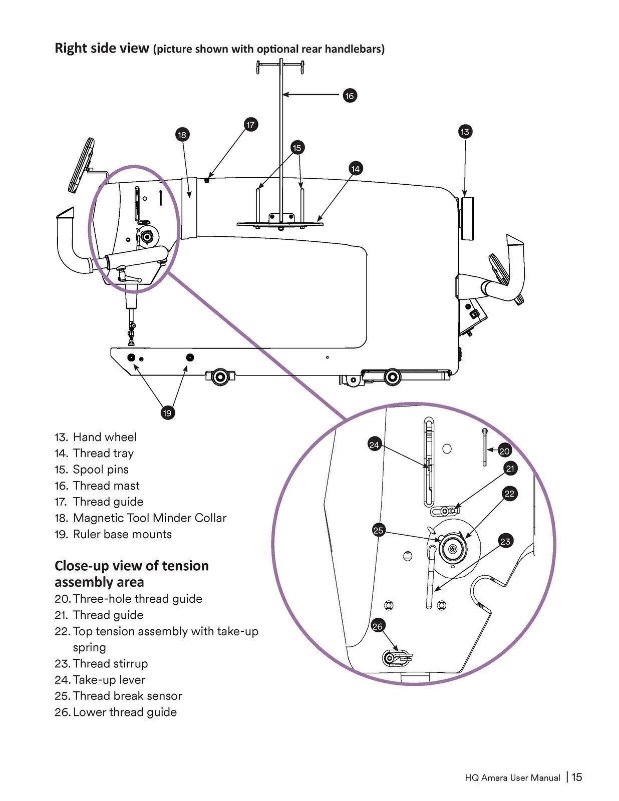 Handi Quilter HQ Amara 20 & 24 Sewing User Manual – Updated v1.6 – LOOP BIND
