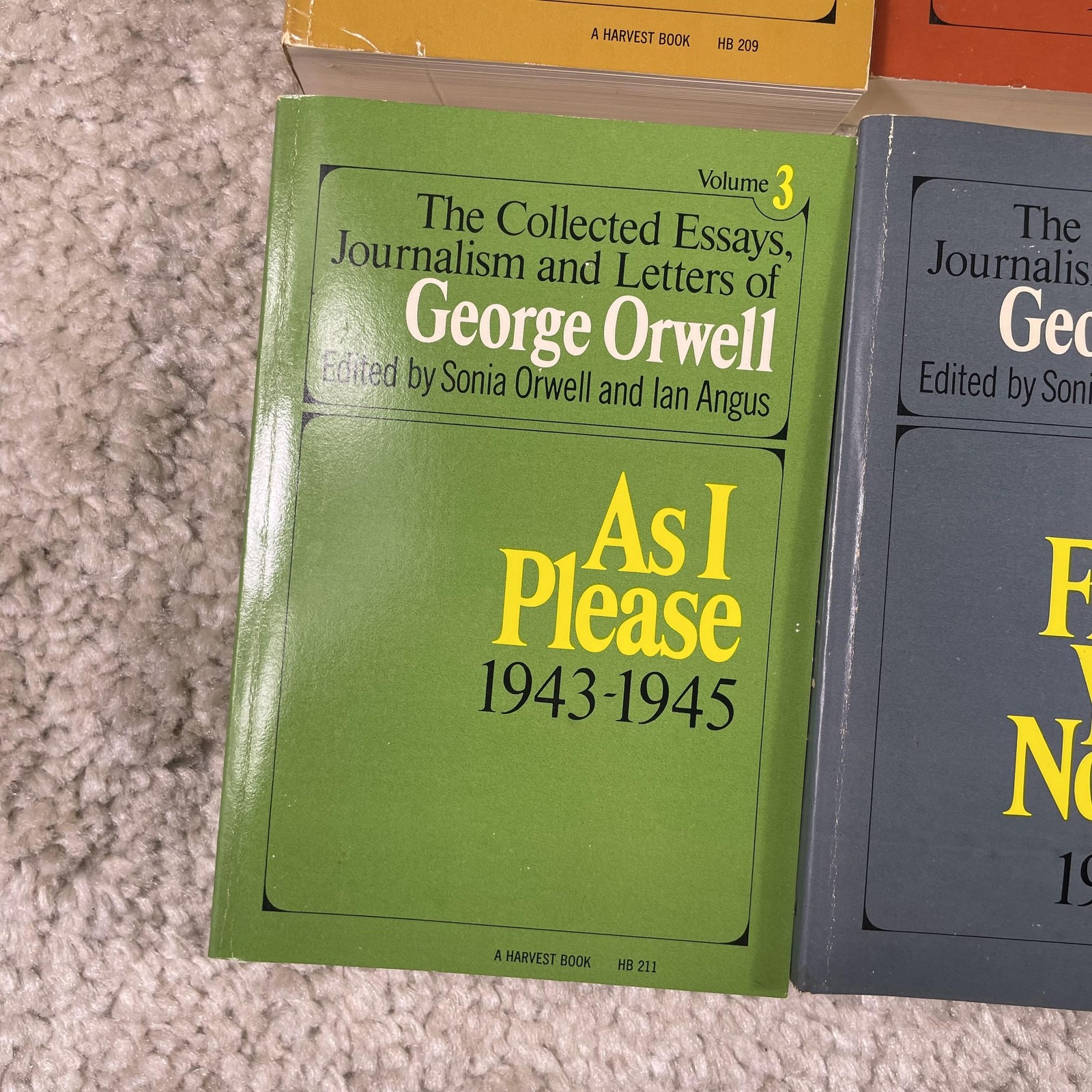 Vintage George Orwell Collected Essays Journalism Letters 4 PB Box Set Harvest