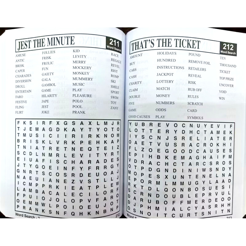 396 pages of Jumbo Word Searches for all Ages