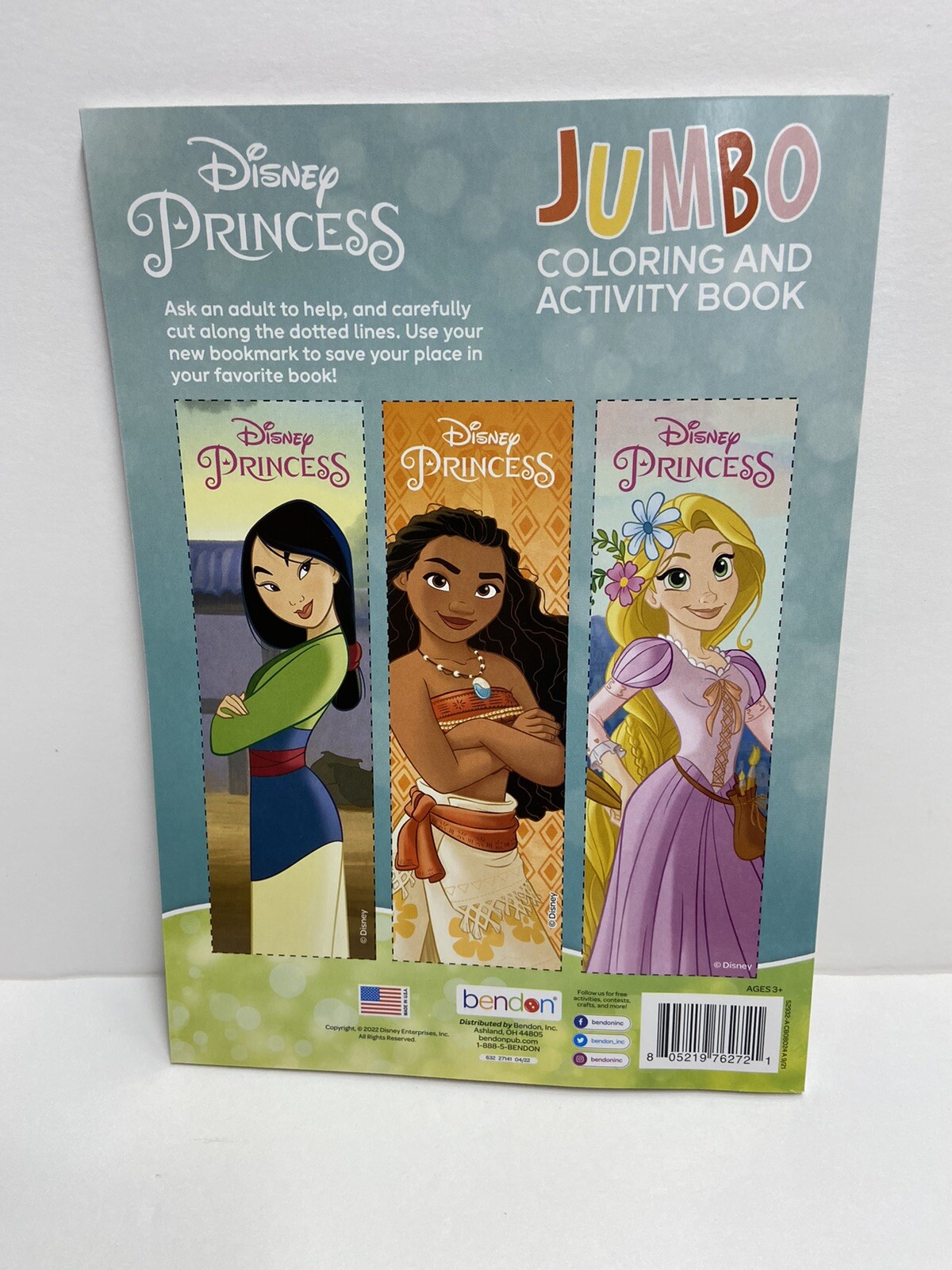 3pc Gift Set Disney Princess Coloring Activity Books Crayons Bookmarks Kids Fun