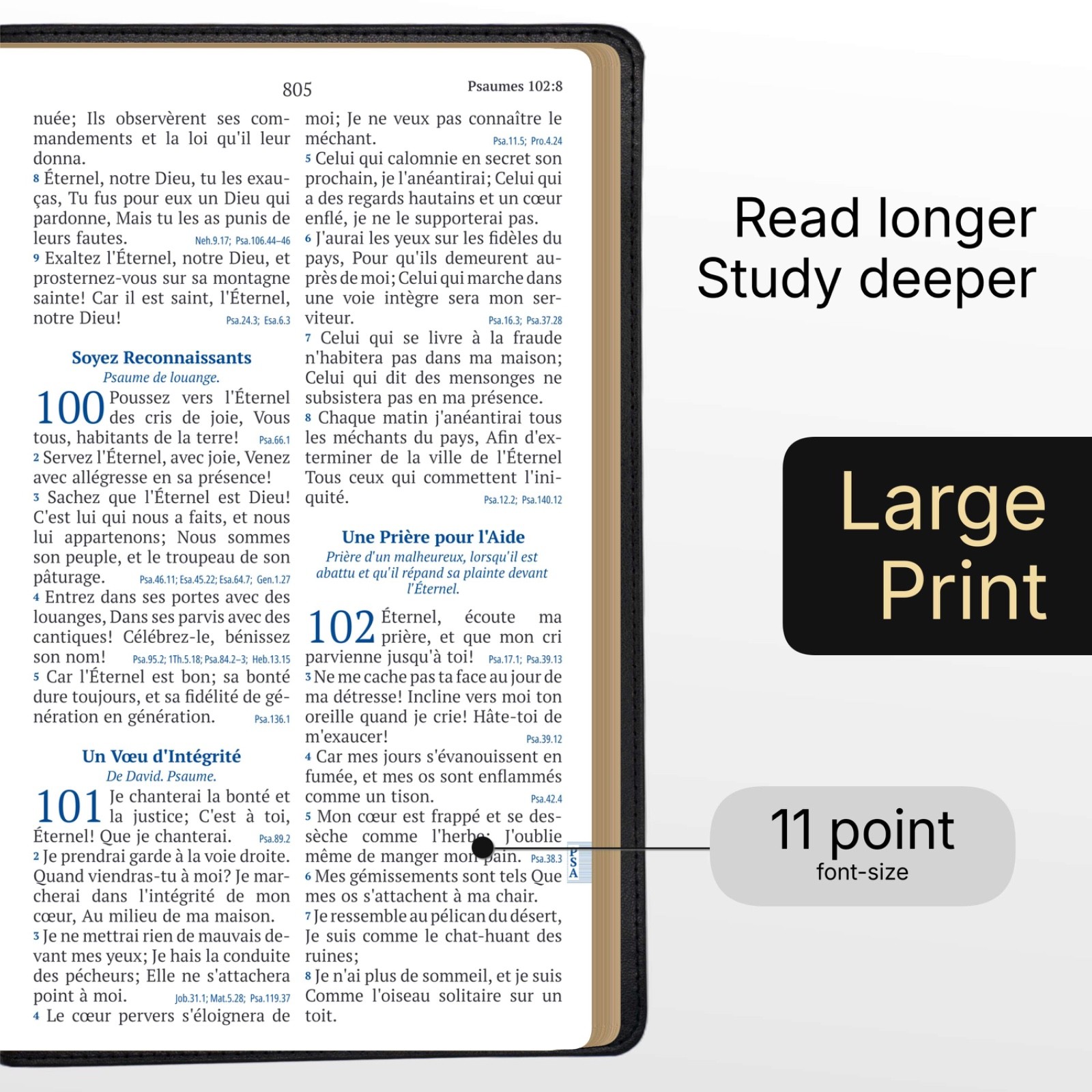 Louis Segond French Bible Large Print – LSG Sainte Bible Noir en Français by SP