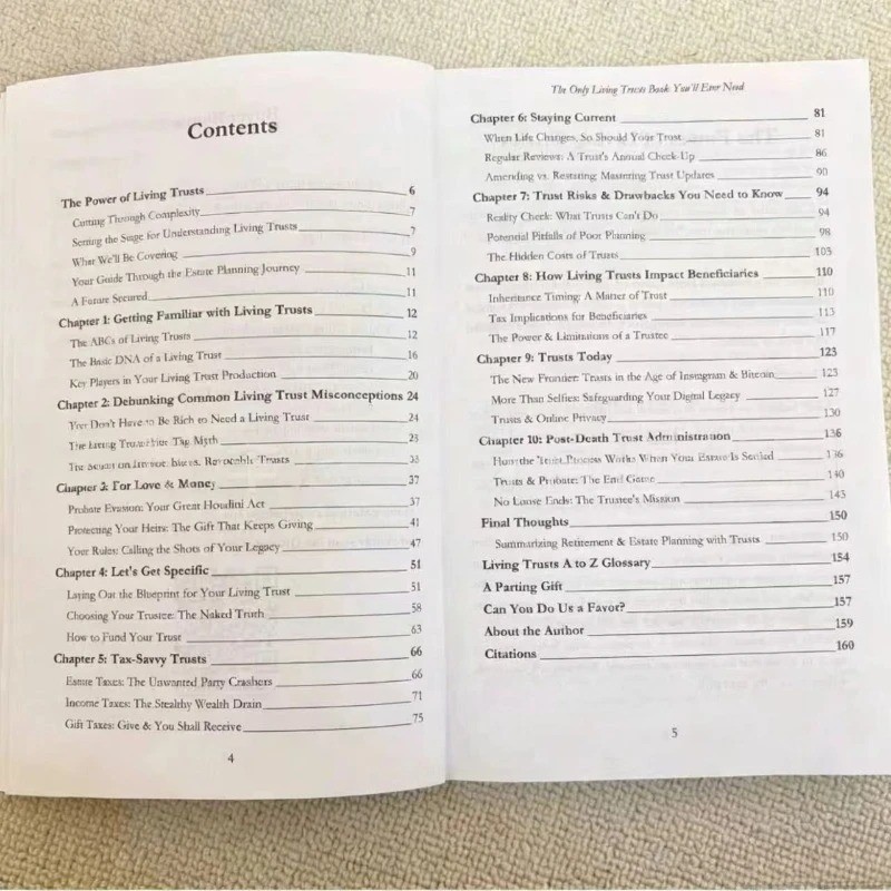 Perfect Book for Gift The Only Living Trusts Paperback-Free Shipping US