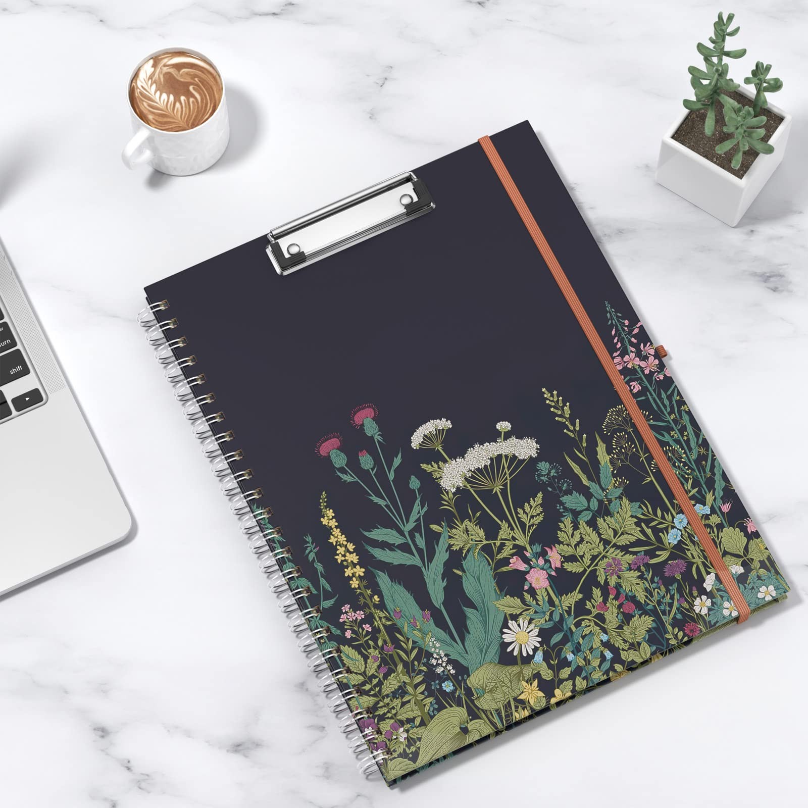 Spiral Clipboard Folio with Refillable Lined Notepad, 14.5 x 9.8 in,