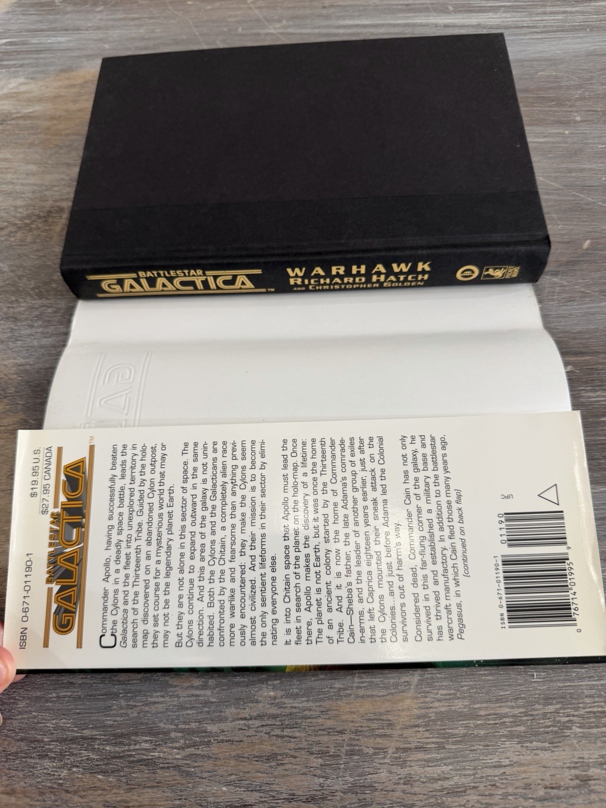 Battlestar Galactica Warhawk HC 1998 First Printing Richard Hatch Sci-Fi Novel