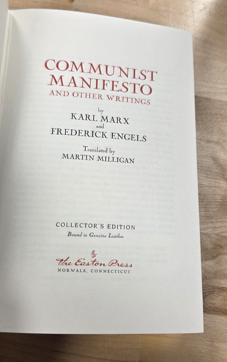 Easton Press Communist Manifesto & Other Writings Marx Engels Leather 2005
