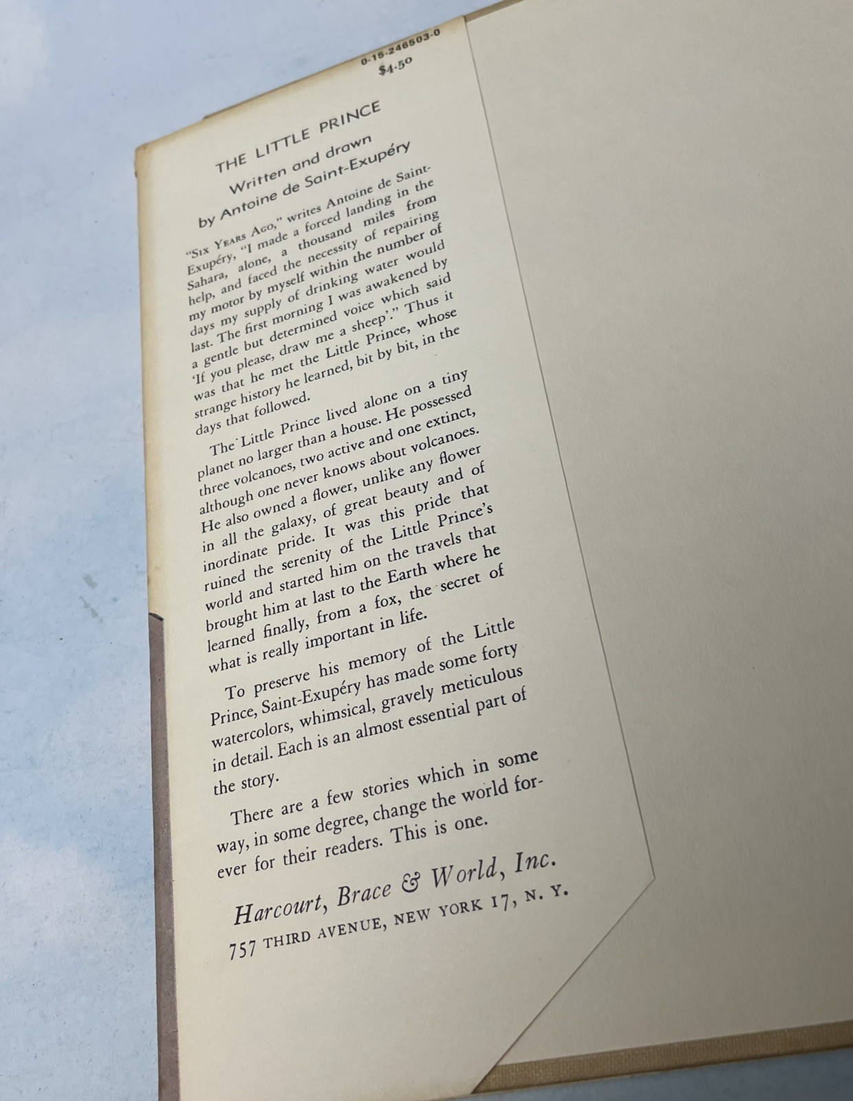 The Little Prince by Antoine De Saint-Exupéry Vintage Hardcover Dust Jacket