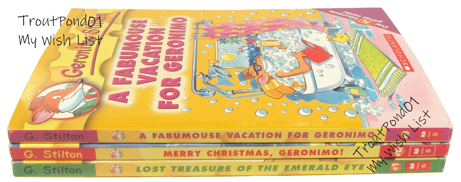 Lot 3 Childrens Books Geronimo Stilton Fabumous Vacation Christmas Lost Treasure
