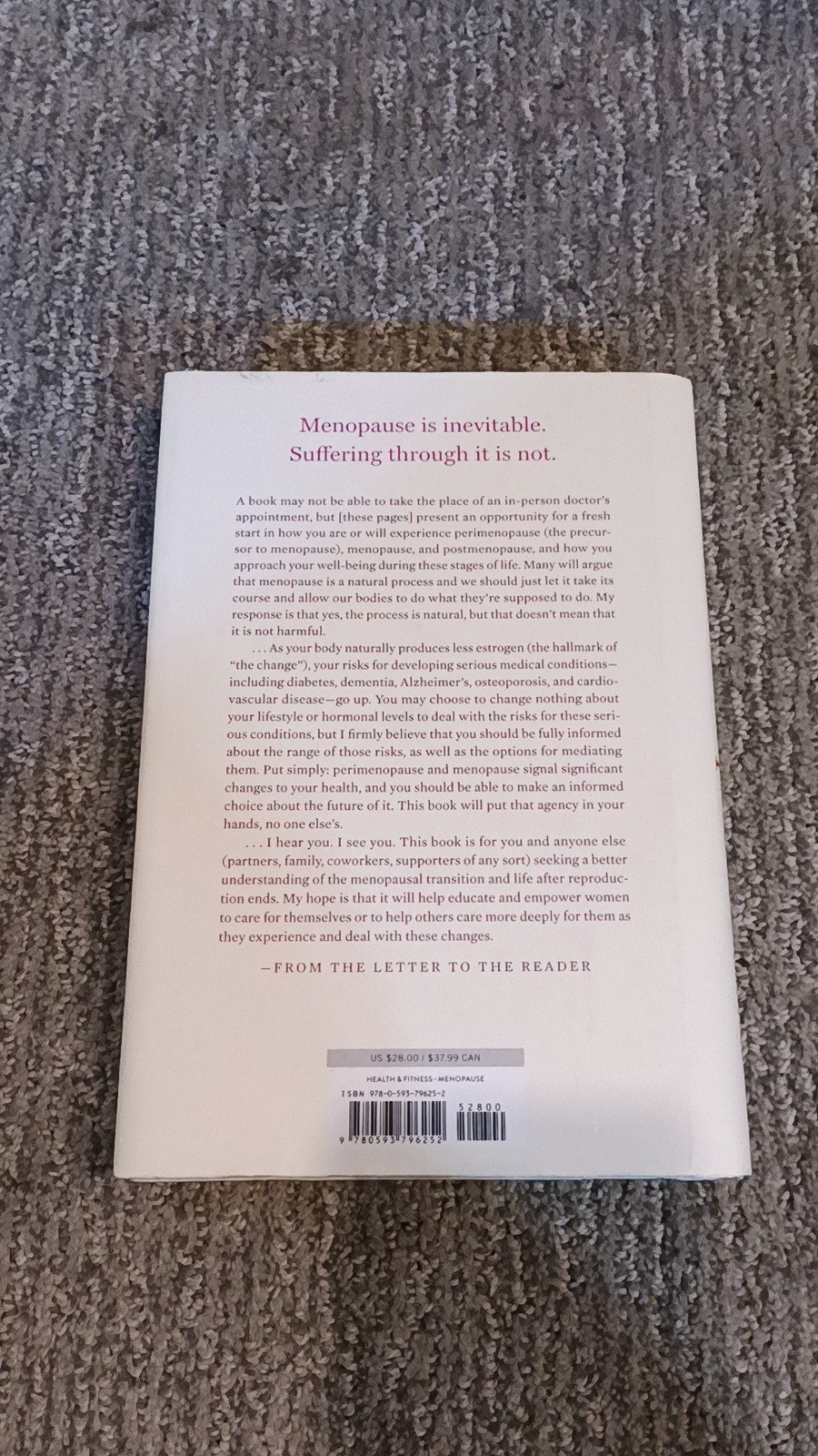 The New Menopause Mary Claire Haver Hardcover (2024) [VG]