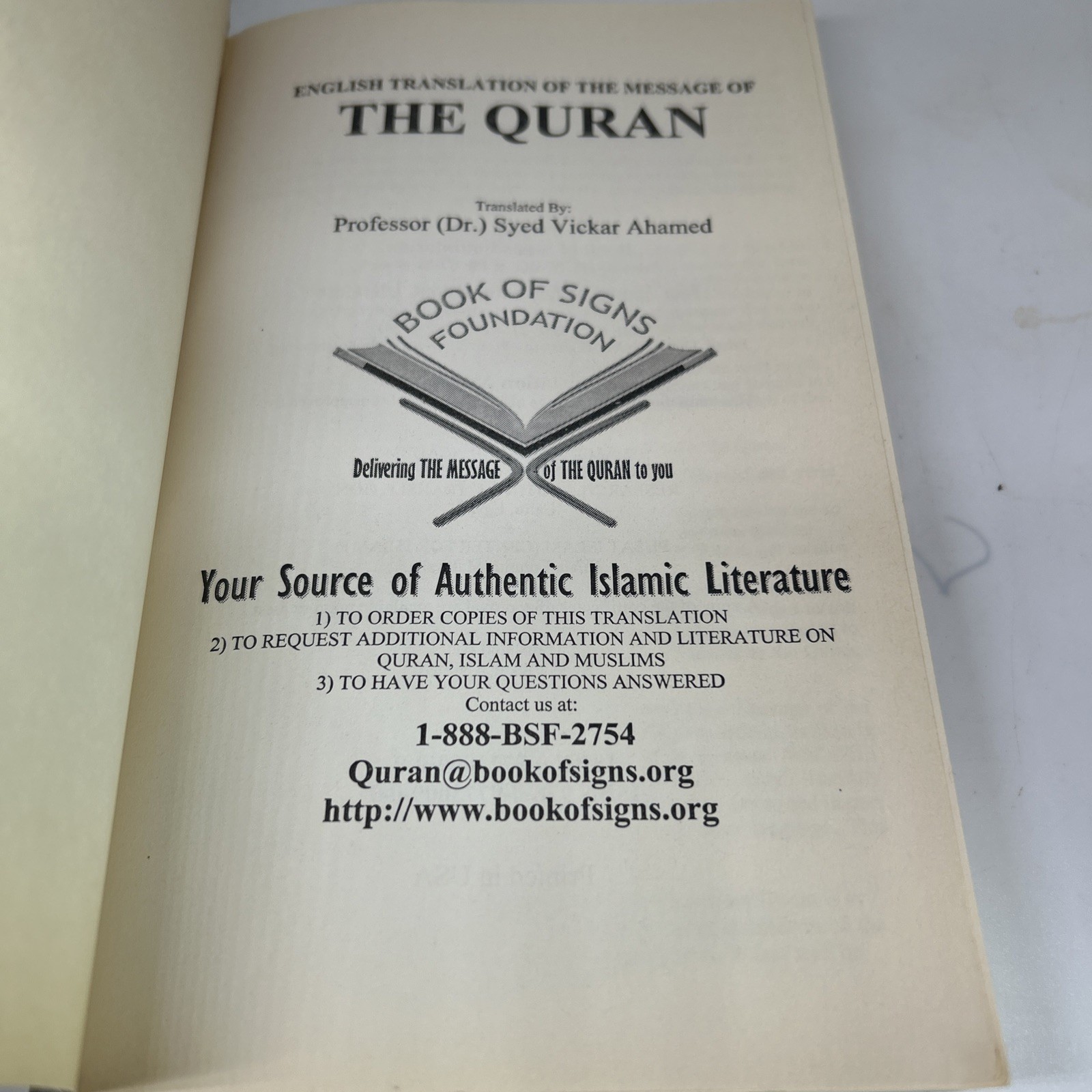 The Quran English Translation of the Meaning of by Syed Vickar Ahamed PB