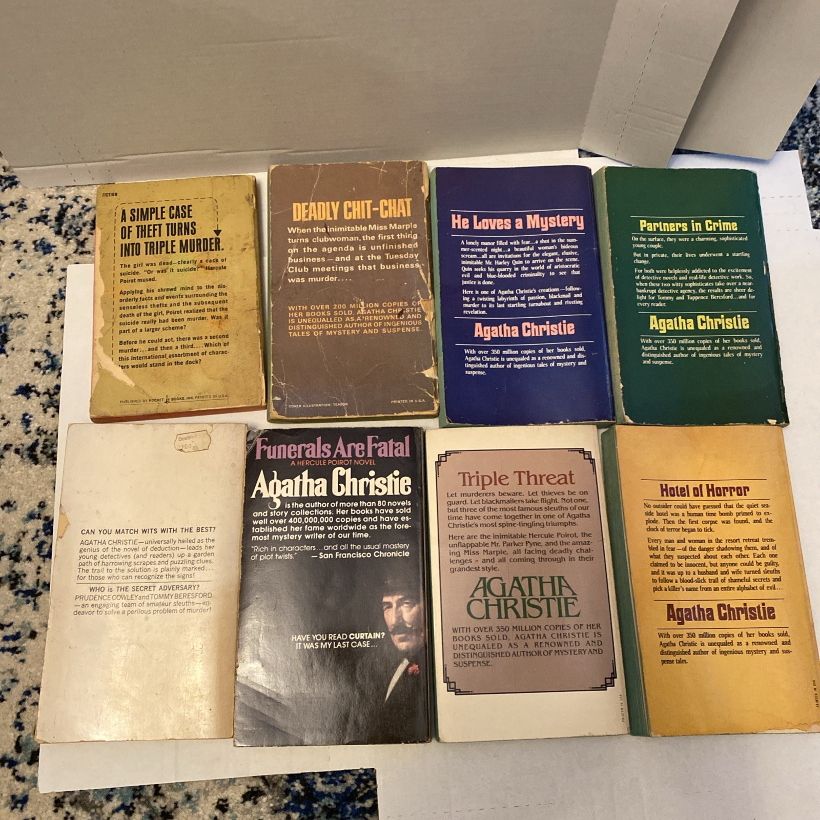 Lot of 8 AGATHA CHRISTIE Mysteries Paperback