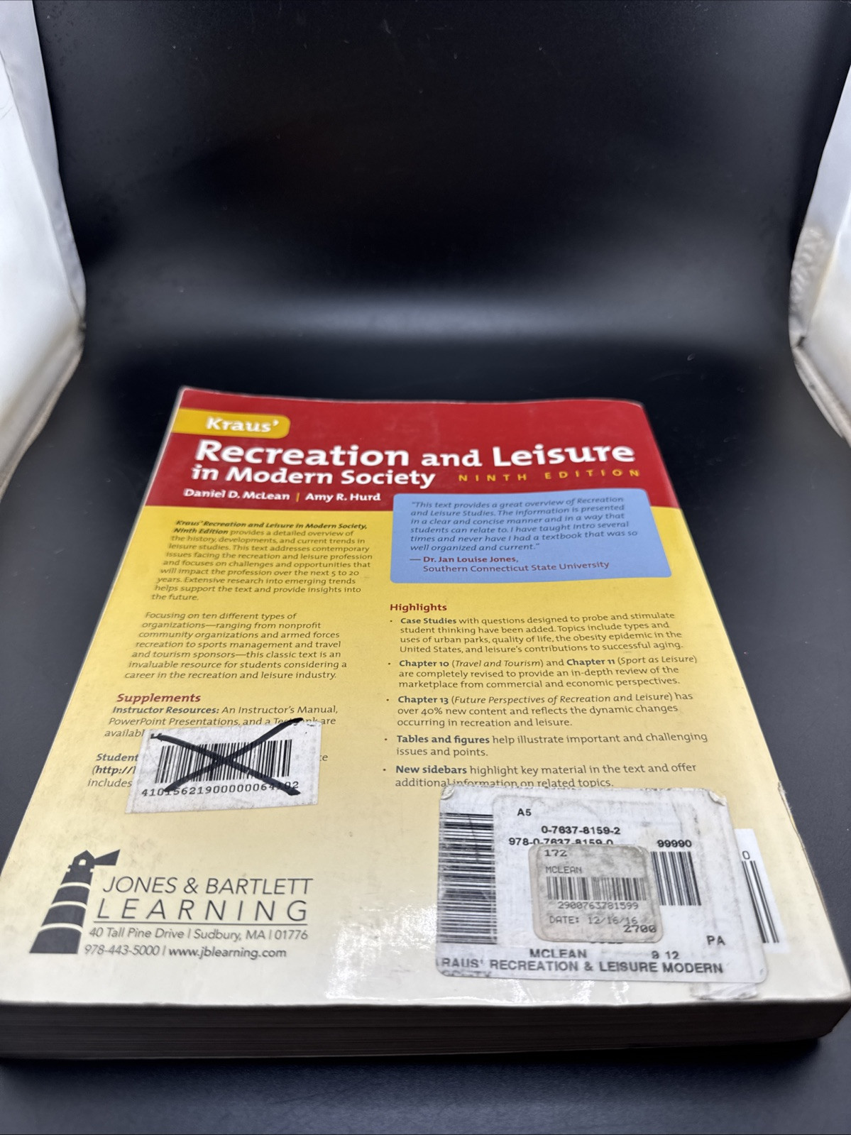 Kraus’ Recreation and Leisure in Modern Society by McLean, Daniel