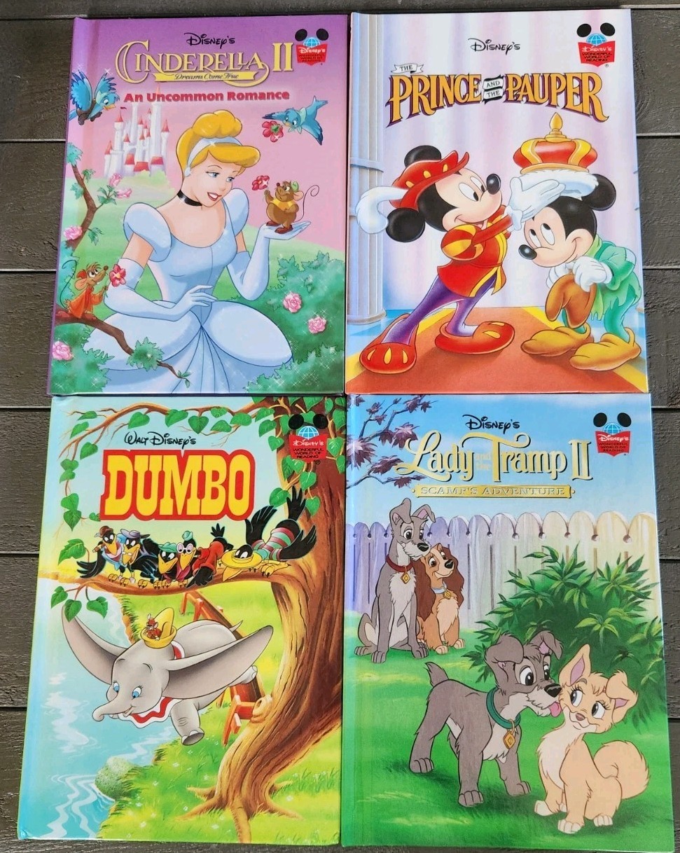 Lot of 12 Disney’s Wonderful World of Reading Hardcover Books 1990’s-2000s