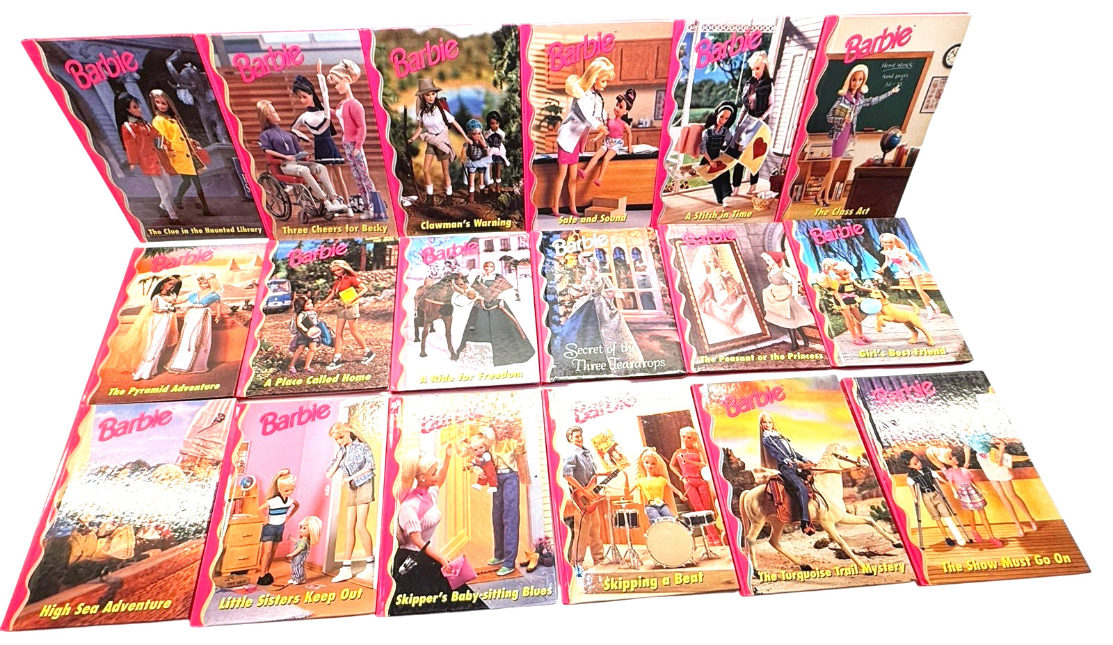 Lot of 18 Vintage Barbie & Friends Book Club Grolier Hardcover Books 90s Mattel