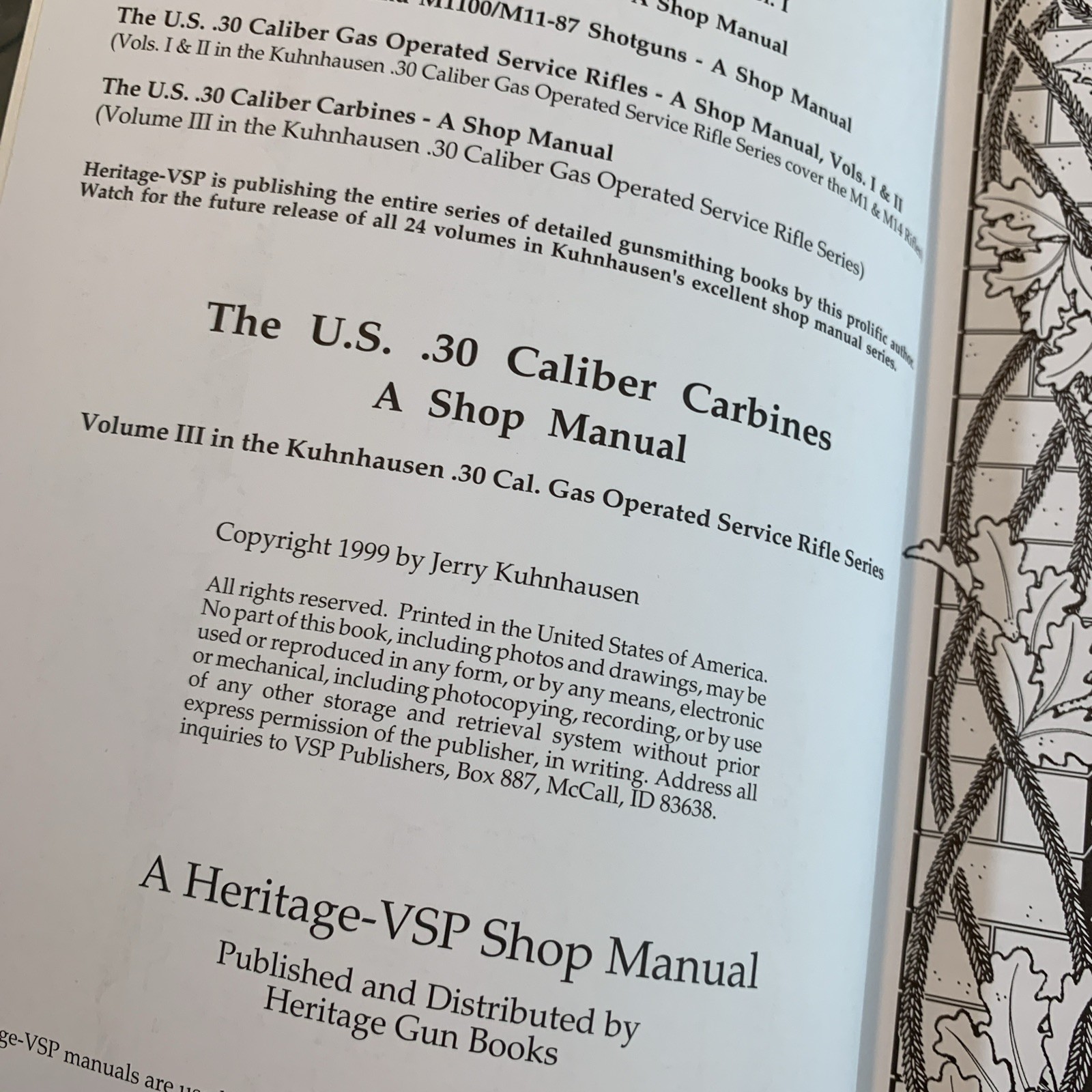 US .30 Caliber Gas Operated Carbines Shop Manual Jerry Kuhnhausen