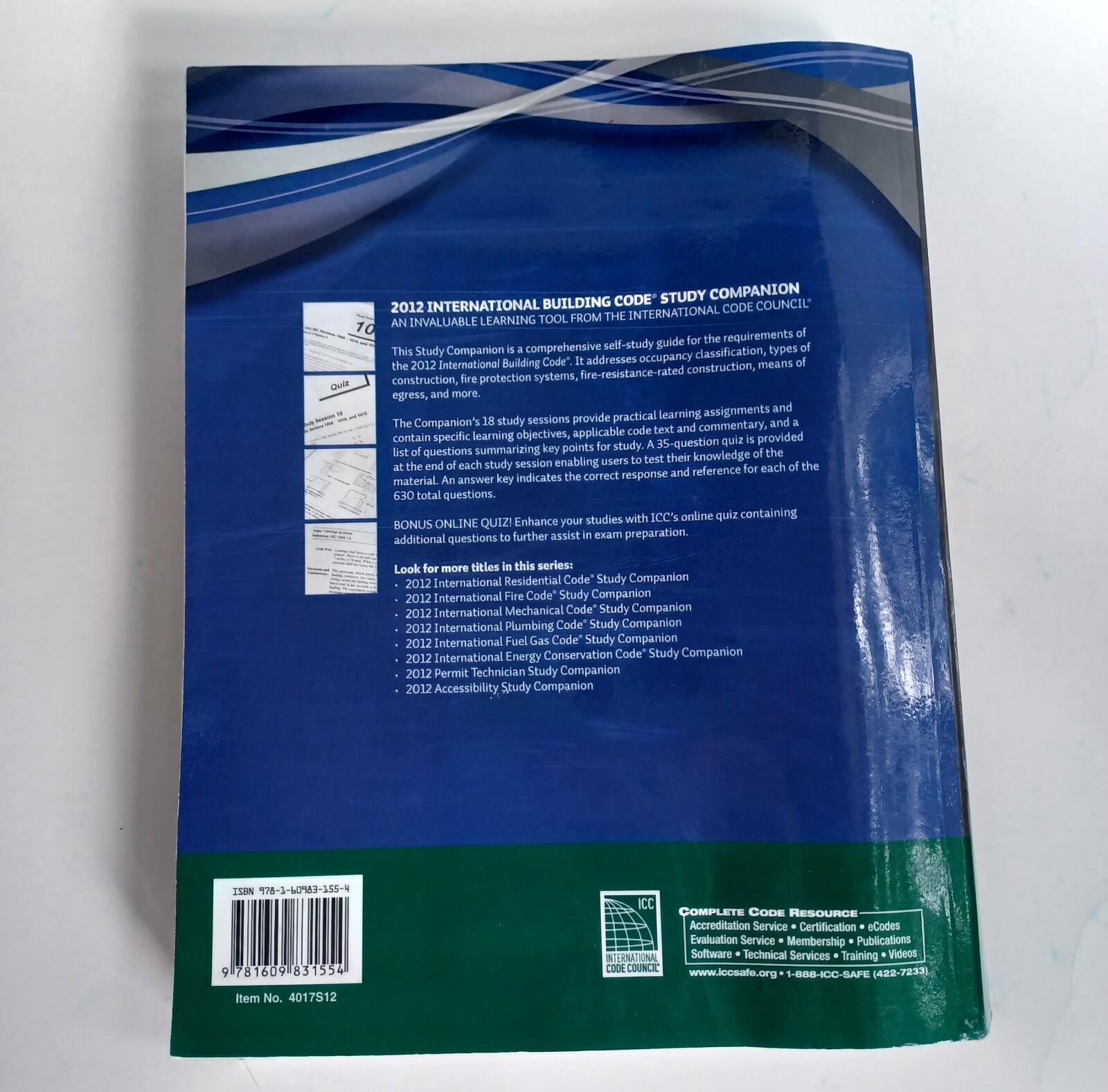 2012 International Building Code Study Companion by ICC and Douglas Thornburg…