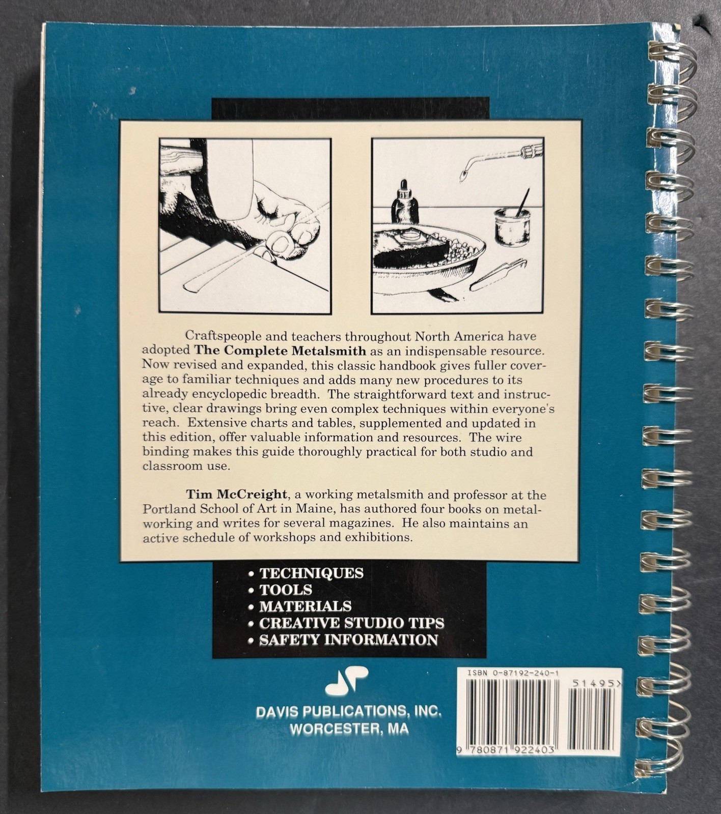 THE COMPLETE METALSMITH: Illustrated Handbook by McCreight, Rvsd (1991, SC) VG