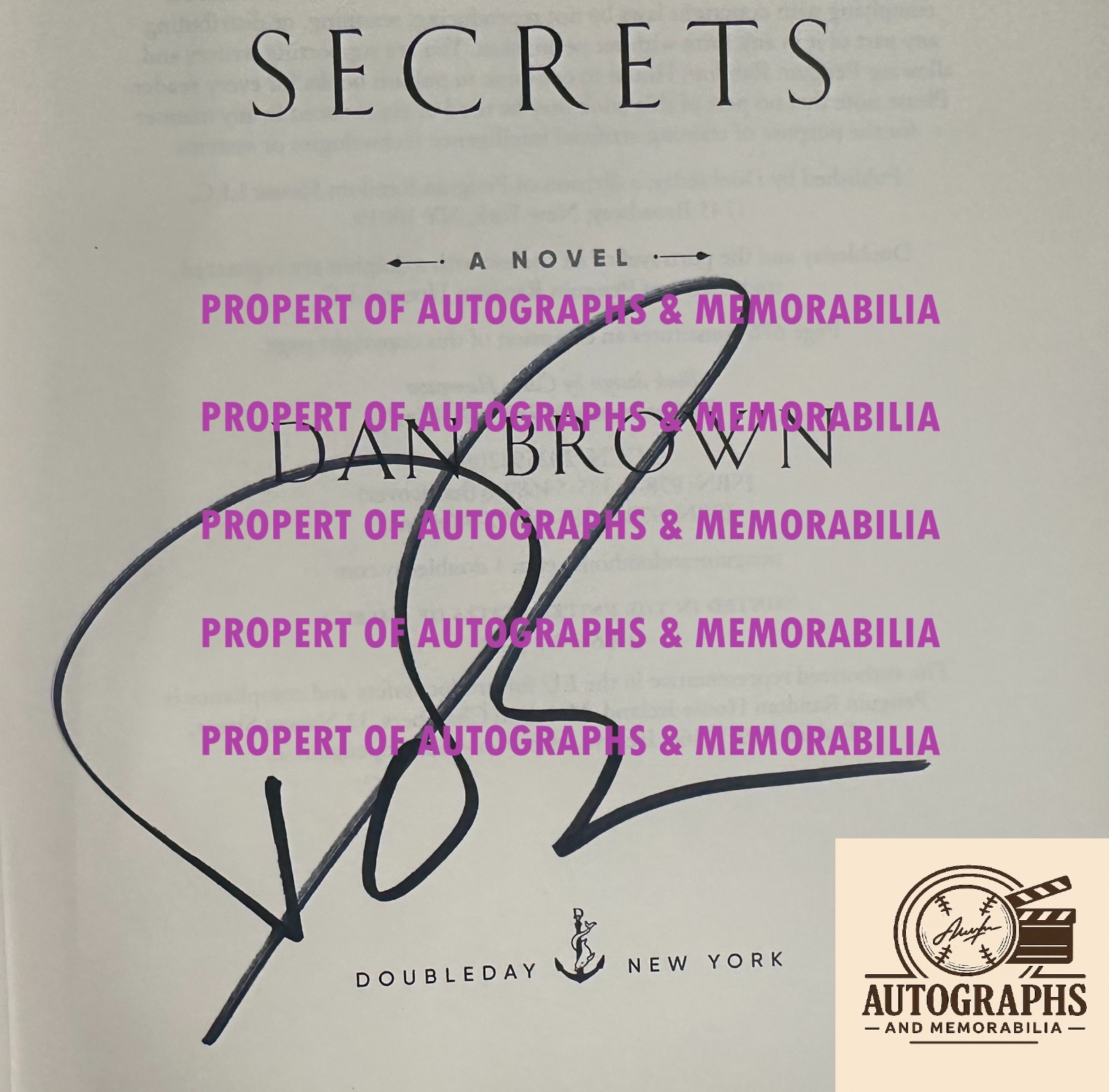 Dan Brown Signed Hardcover Book – Authentic Autograph, Rare Thriller Collectible