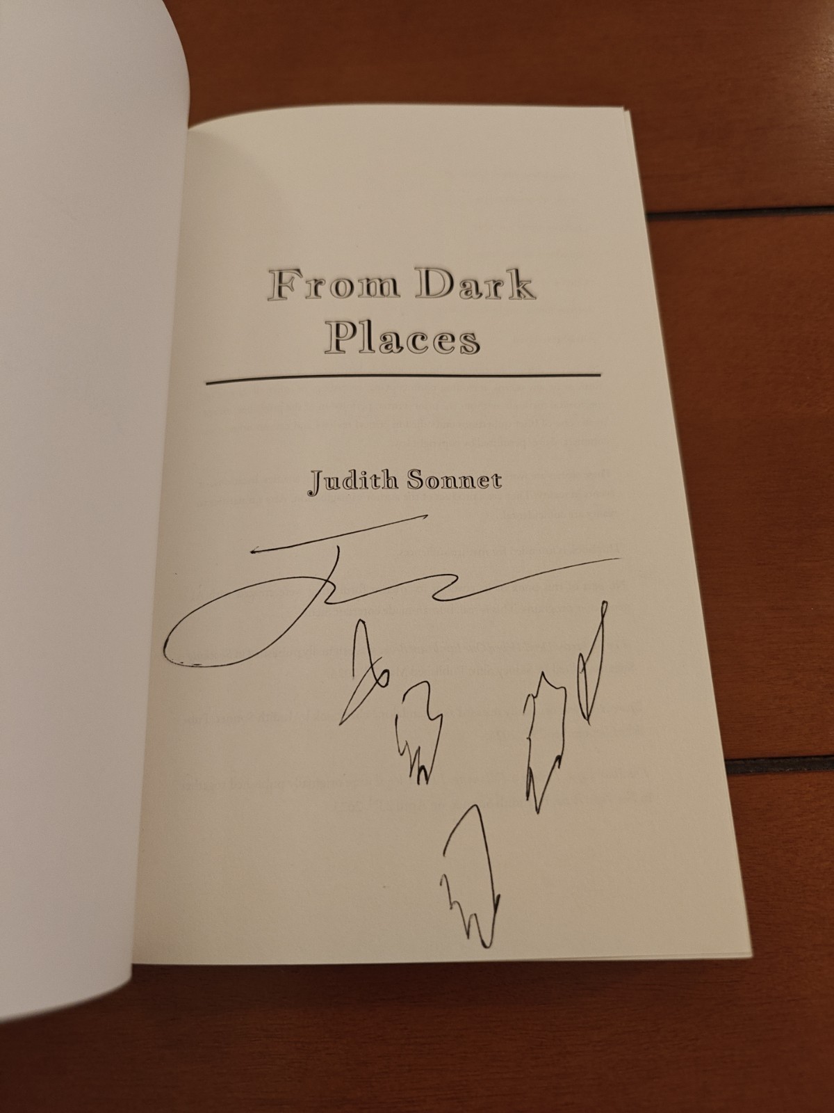 From Dark Places by Judith Sonnet – Signed Copy New/Unread
