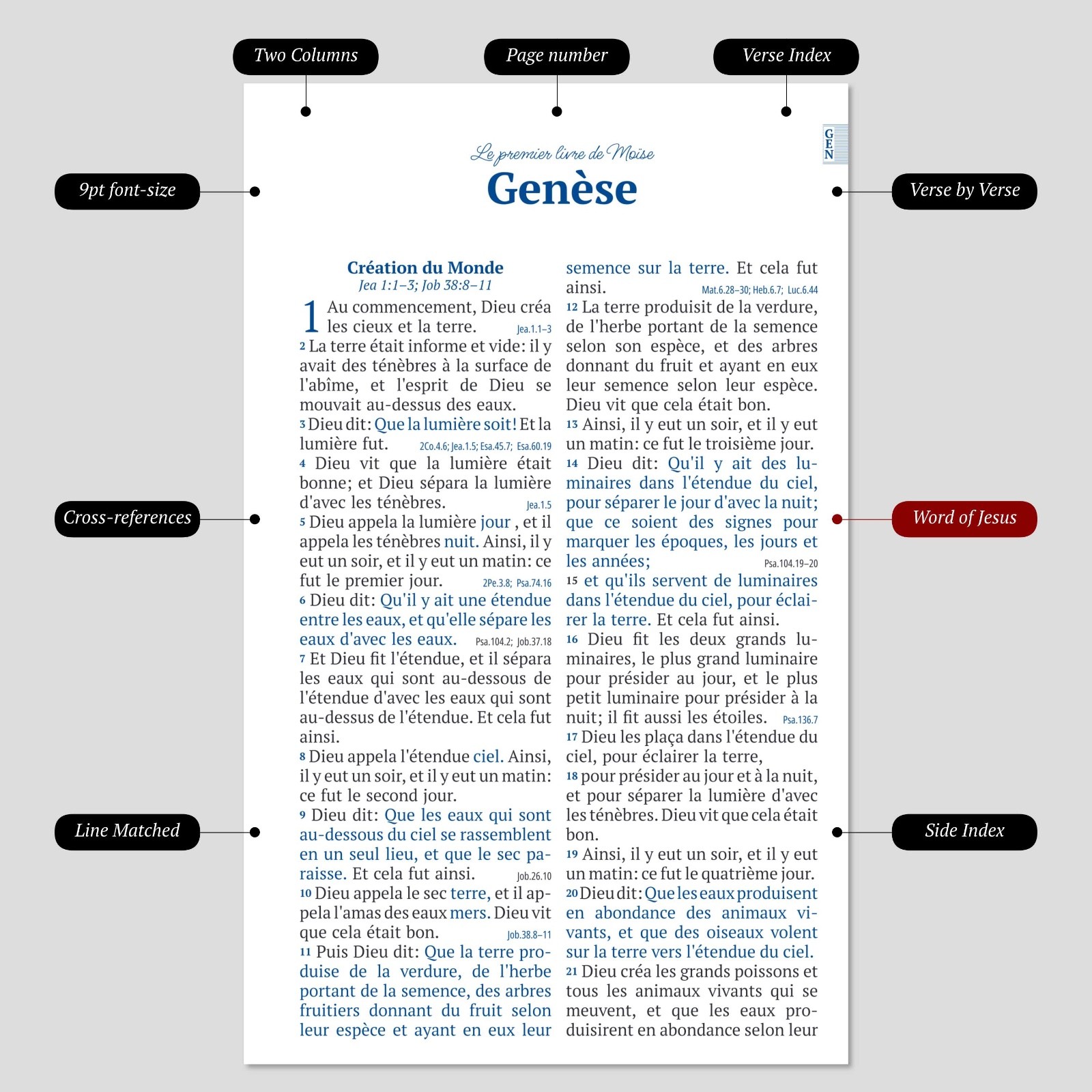 Louis Segond French Bible Large Print – LSG Sainte Bible Noir en Français by SP