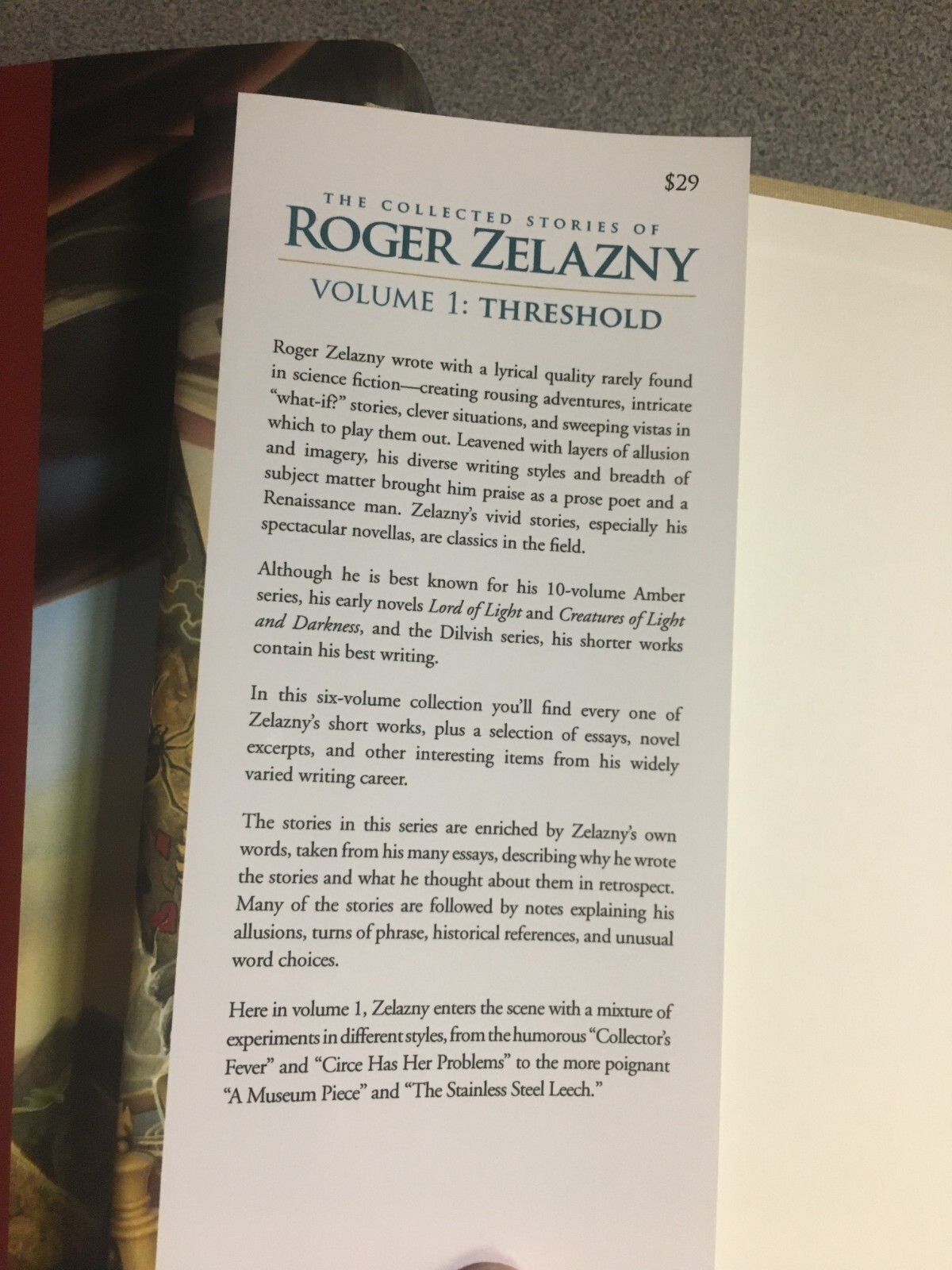 Complete Set: Collected Stories of Roger Zelazny Volumes 1-6, NESFA Press 2009