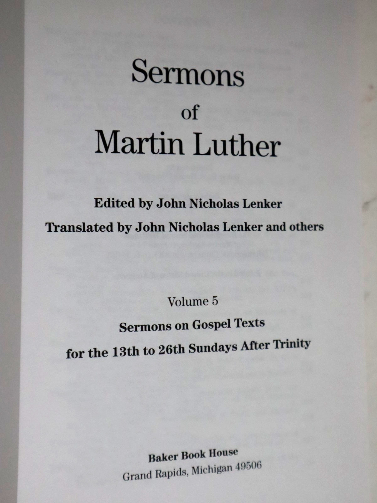 Sermons of Martin Luther (8 Volume Set Lot Complete) HC – Baker Book