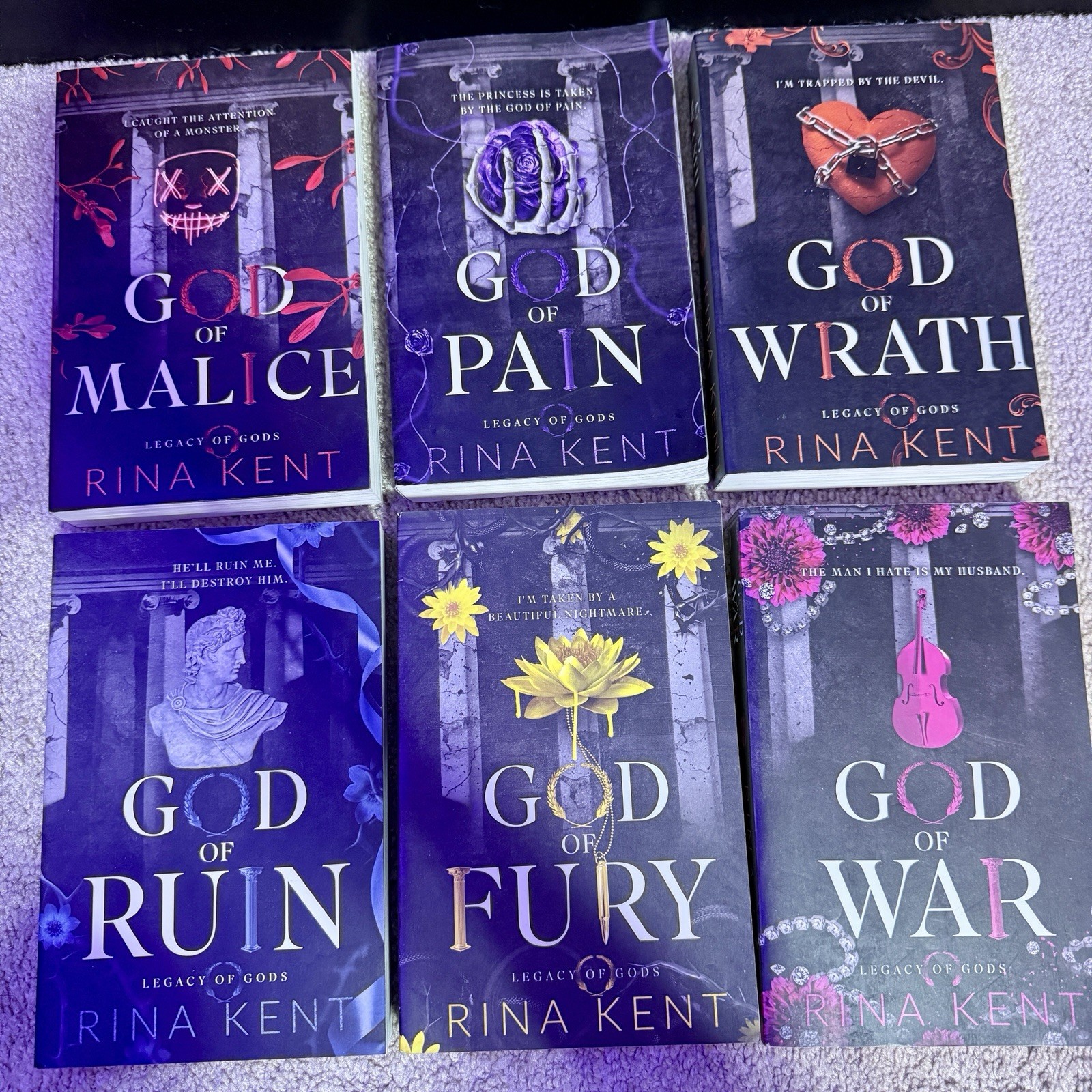 Legacy of Gods by Rina Kent Discreet Covers Complete Set Indie OOP