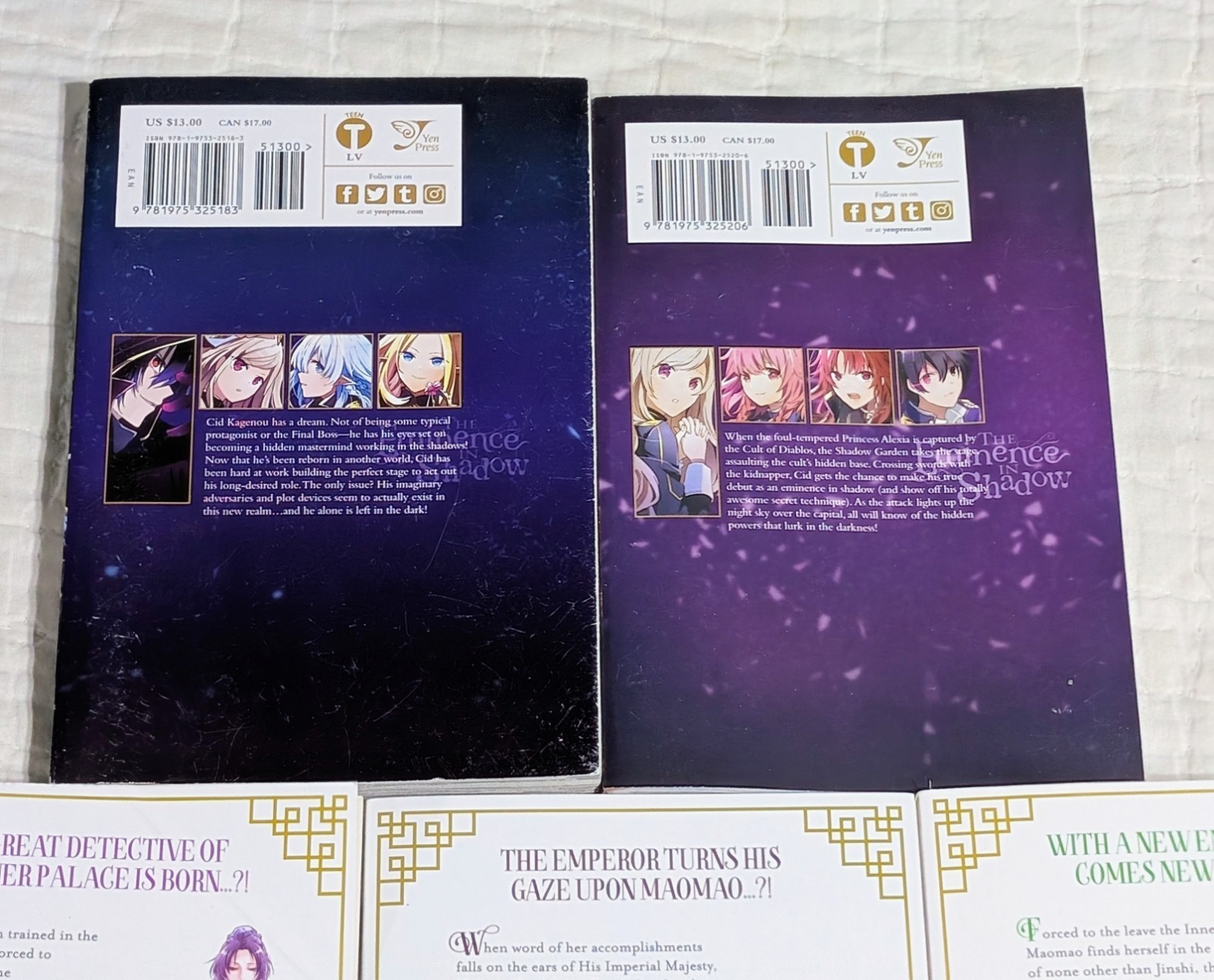 (8) Magna Books The Apothecary Diaries 1-2, 5, 8-10 & The Eminence In Shadow 1-2
