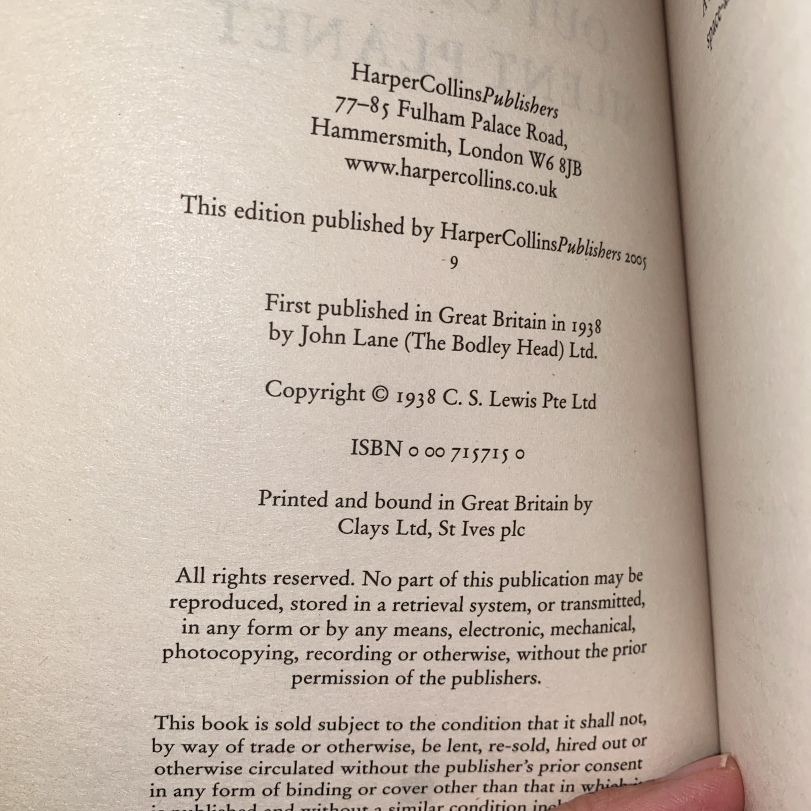 Out of the Silent Planet – PB Lewis, C. S. New Unread Copy
