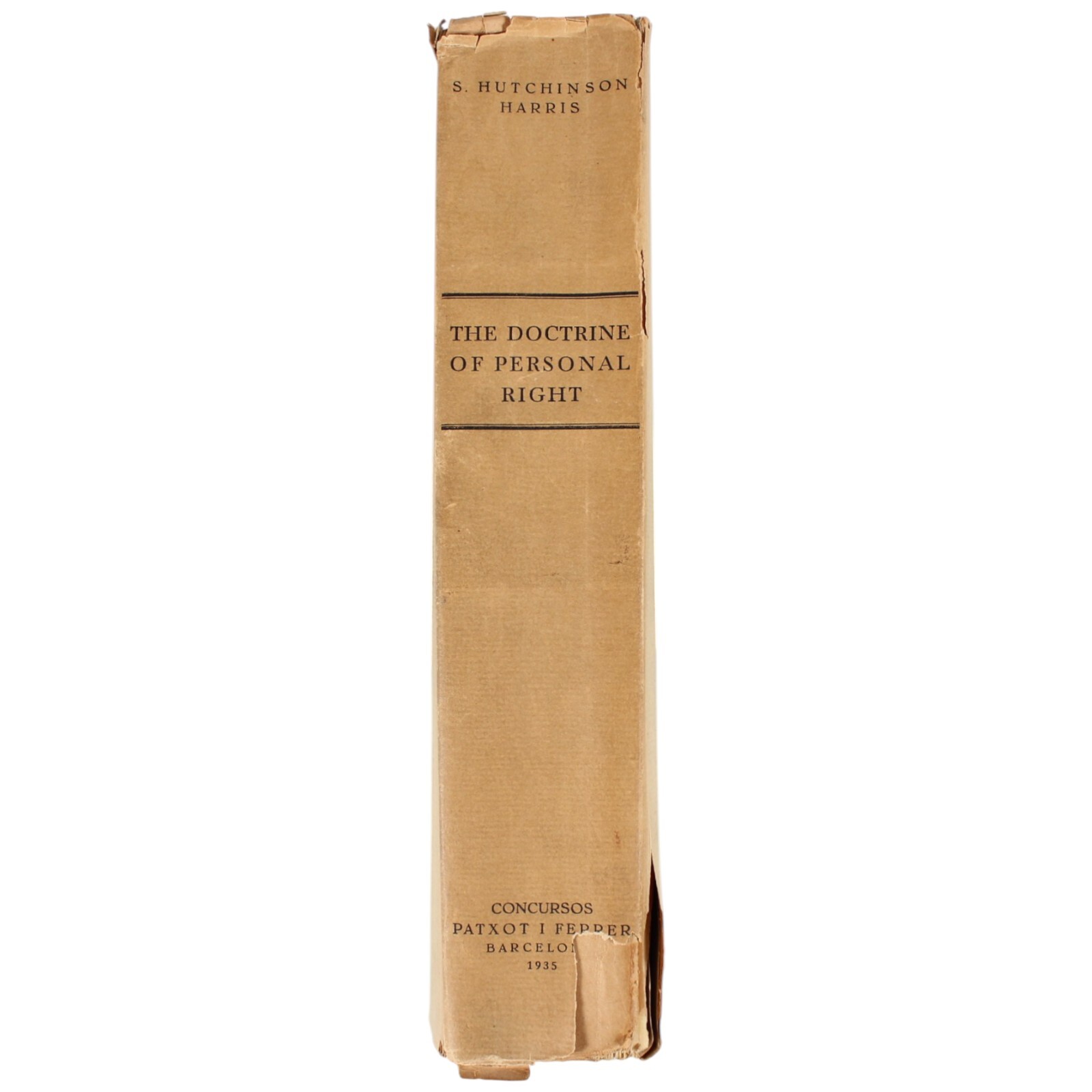 1935 Barcelona Doctrine of Personal Right Harris 1/50 Limited Ed Philosophy Law